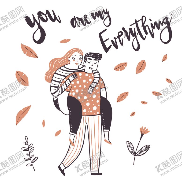 编号：35652610062115103128【酷图网】源文件下载-小清新水彩情侣生活涂鸦