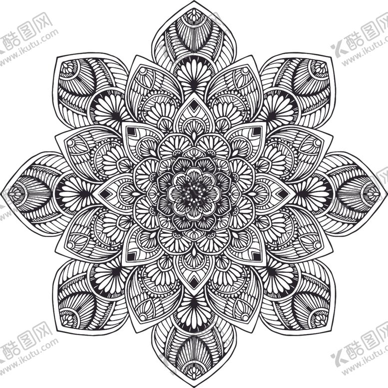 编号：22206010300851532415【酷图网】源文件下载-曼陀罗花纹