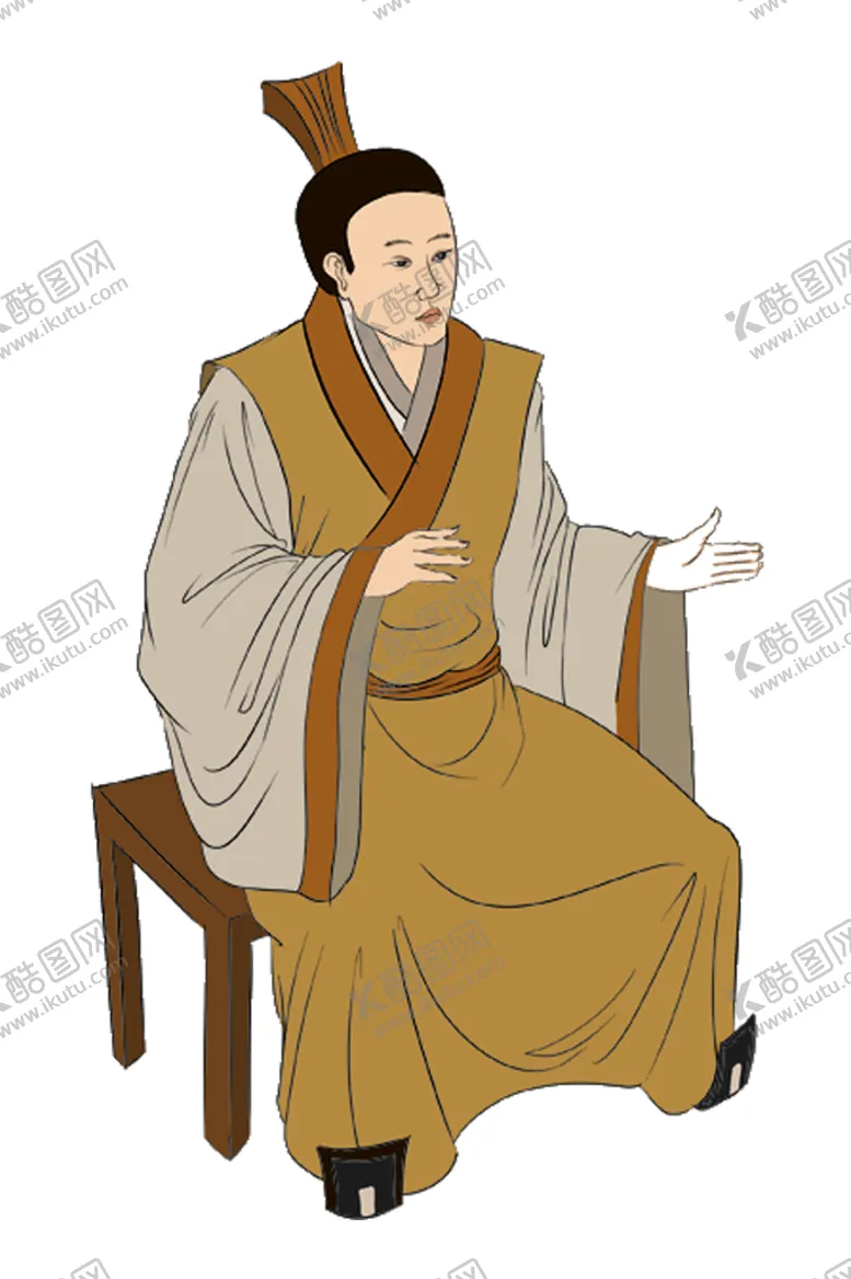 编号：73691009152342257968【酷图网】源文件下载-古人分层水彩