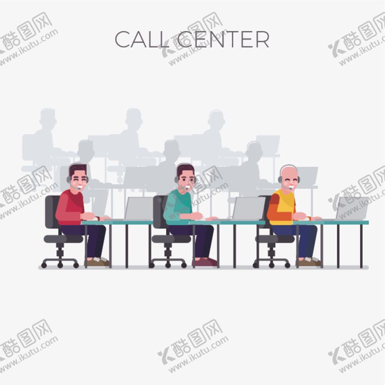 编号：84398505062204087381【酷图网】源文件下载-卡通客服人员