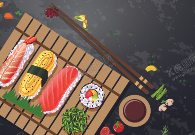 编号：78102209221505061044【酷图网】源文件下载-日本寿司矢量
