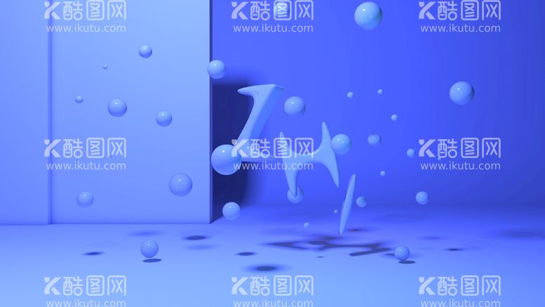 编号：48382210251247344867【酷图网】源文件下载-蓝色灯光字母c4d建模