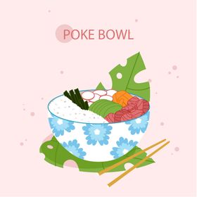 卡通食物美寿司插画