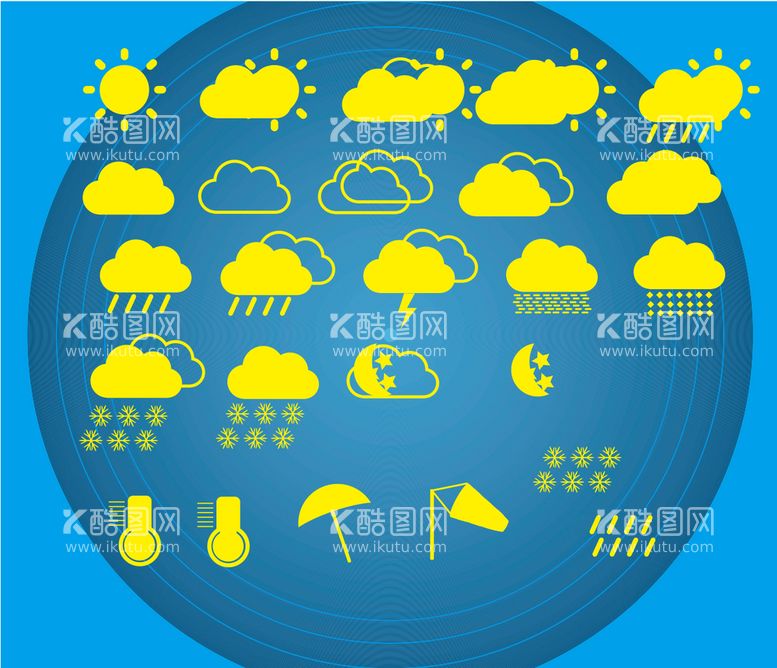 编号：91157012200600523179【酷图网】源文件下载-天气图标
