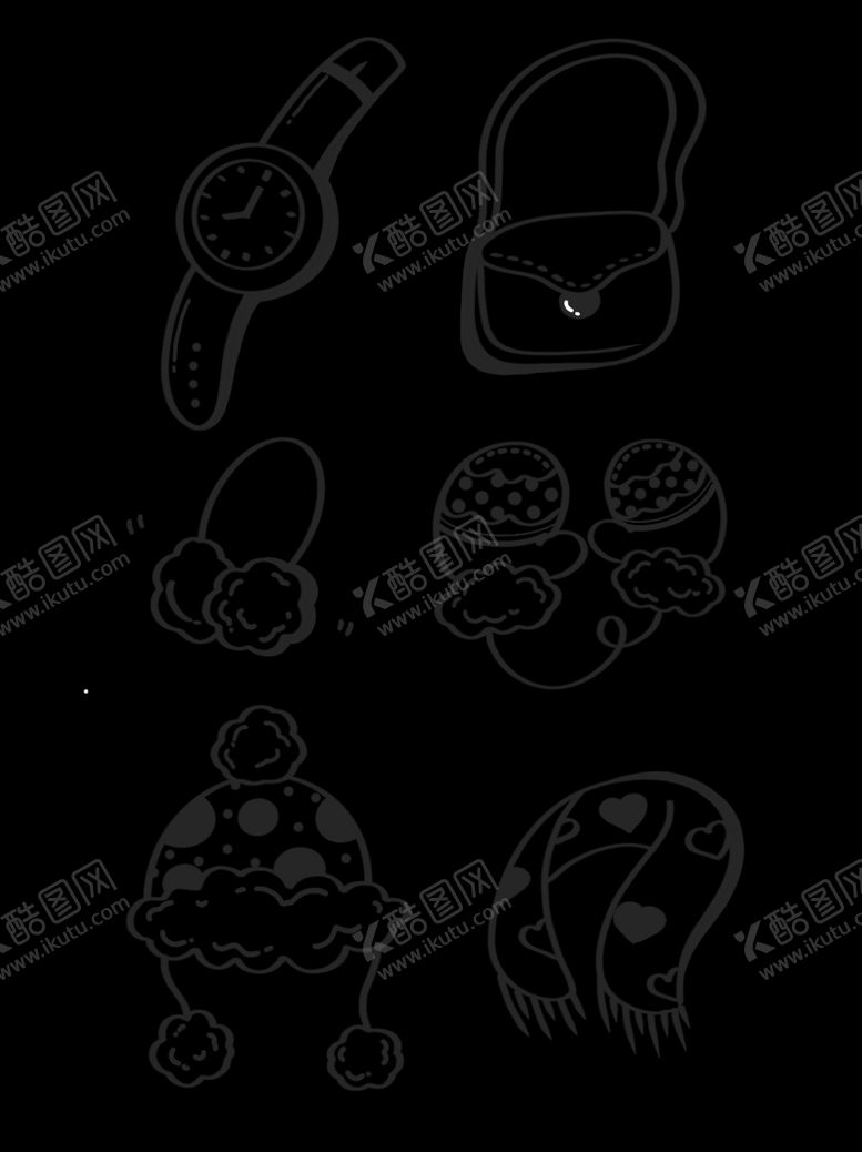 编号：77834706240126012077【酷图网】源文件下载-卡通线描风手帐素材