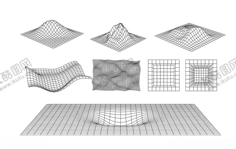 编号：53925502270931209102【酷图网】源文件下载-线描三维空间3D图形矢量元素