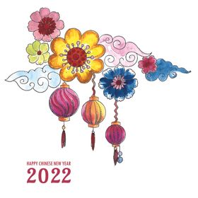 手绘2022新年  