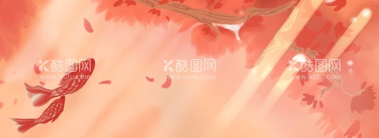 编号：17058011281901193341【酷图网】源文件下载-红色锦鲤背景