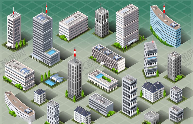 编号：72242909180155042503【酷图网】源文件下载-立体创意城市建筑物图案