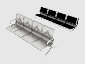 公共等候椅3d模型