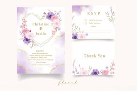 浪漫花卉婚礼请柬设计