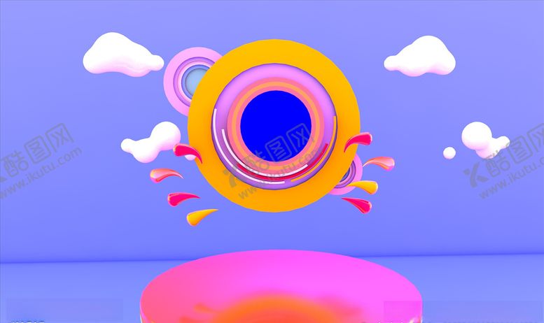 编号：33942710152214165751【酷图网】源文件下载-C4D立体展示场景元素