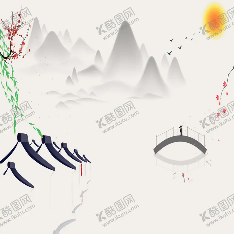 编号：38103510270020111773【酷图网】源文件下载-水墨山水画          