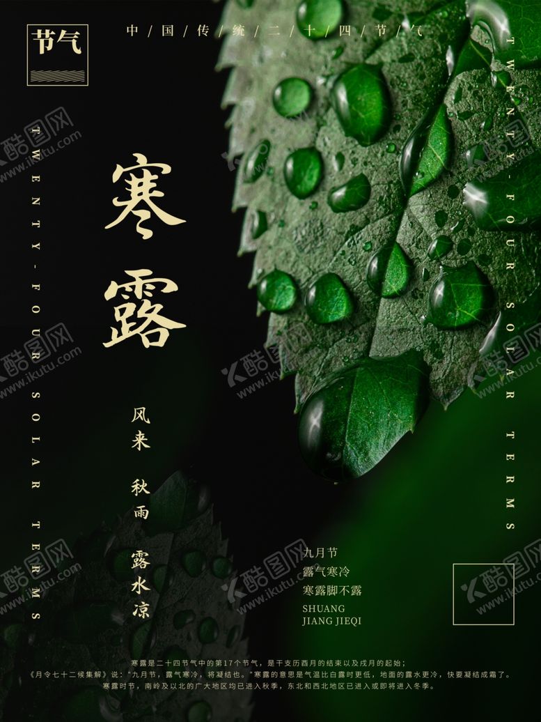 编号：43941204251635067447【酷图网】源文件下载-简洁大气传统节气寒露海报