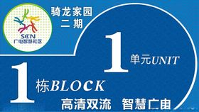 单元门牌蓝色科室牌