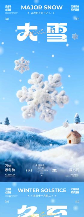 大雪冬至治愈系海报