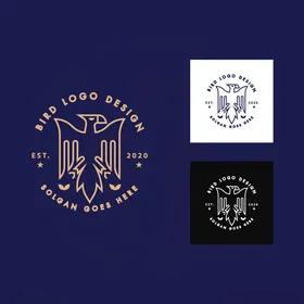 老鹰图标logo矢量图简约展翅