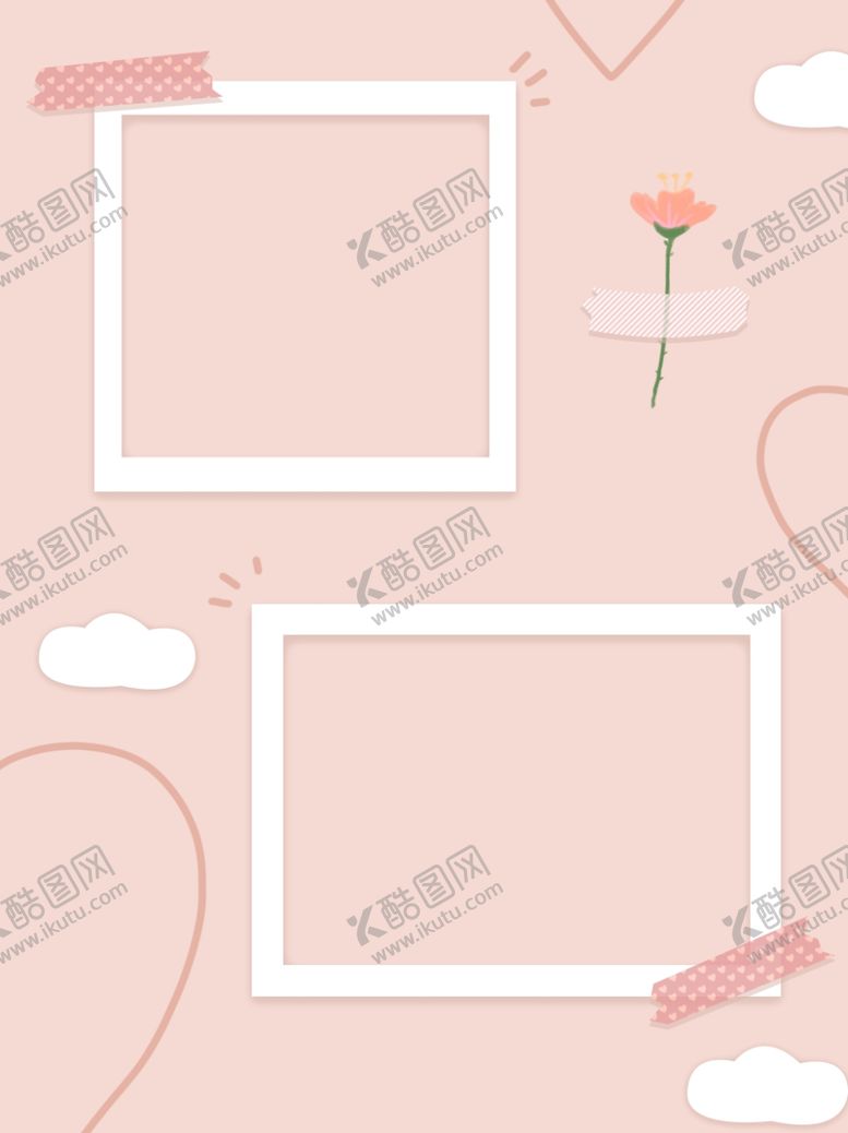 编号：60239309111705293372【酷图网】源文件下载-ins双相框简约卡片背景