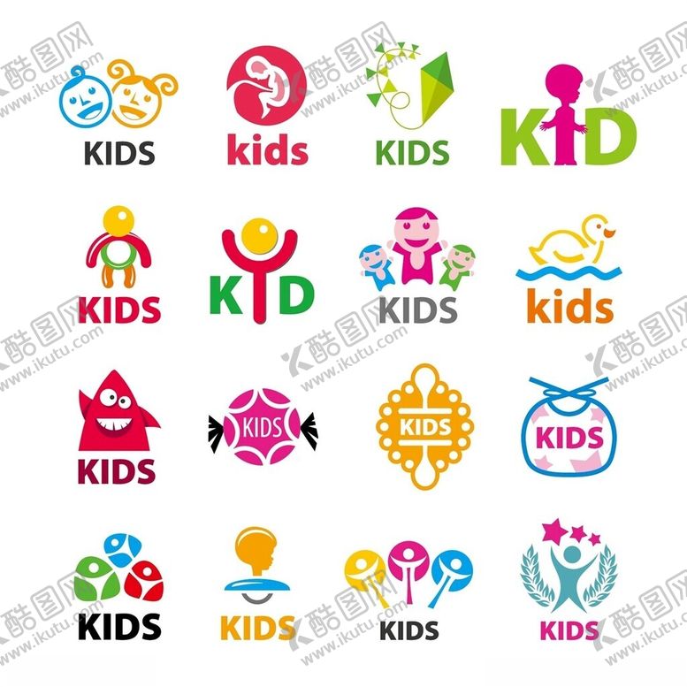 编号：34041909220209596254【酷图网】源文件下载-儿童相关标志设计集合