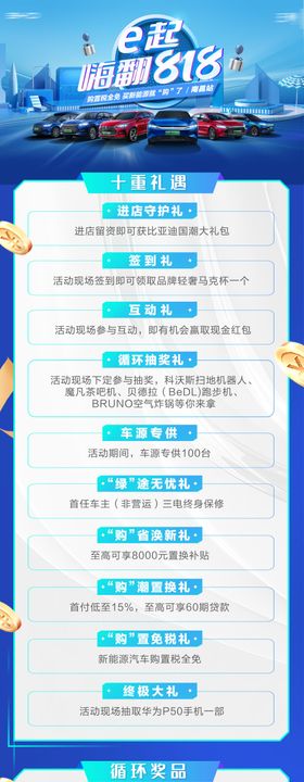 汽车政策多重礼十重礼长图海报