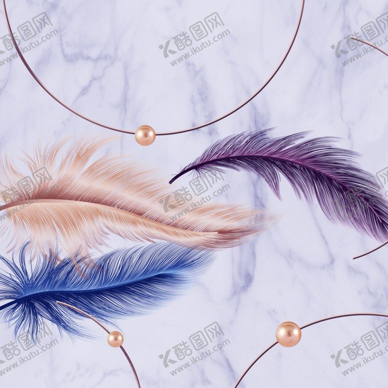 编号：86189611260347477184【酷图网】源文件下载-唯美羽毛水彩挂画装饰画