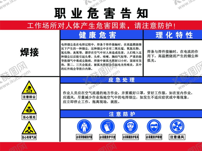 编号：93027809270922309872【酷图网】源文件下载-职业危害告知卡