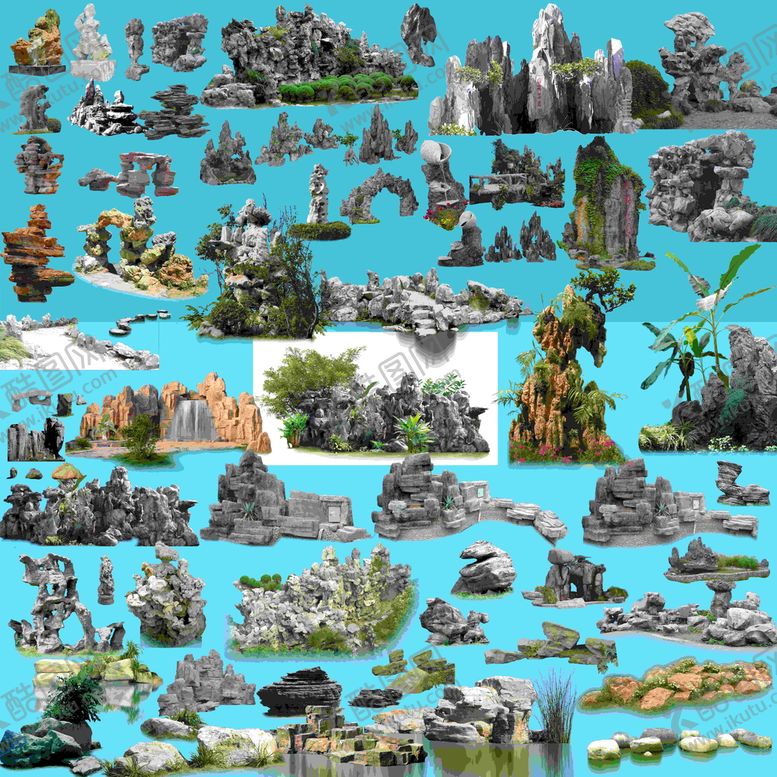 编号：64515610162239393785【酷图网】源文件下载-假山