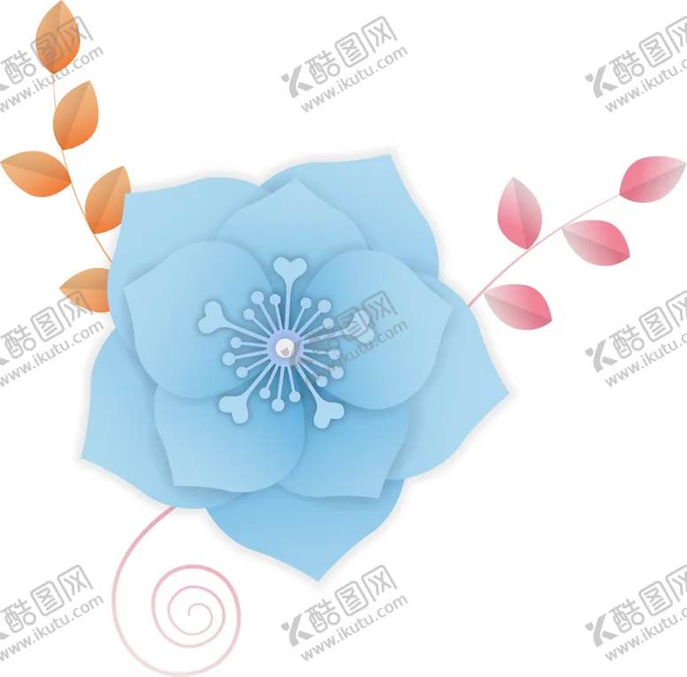 编号：98546710081113524209【酷图网】源文件下载-折纸风格花朵