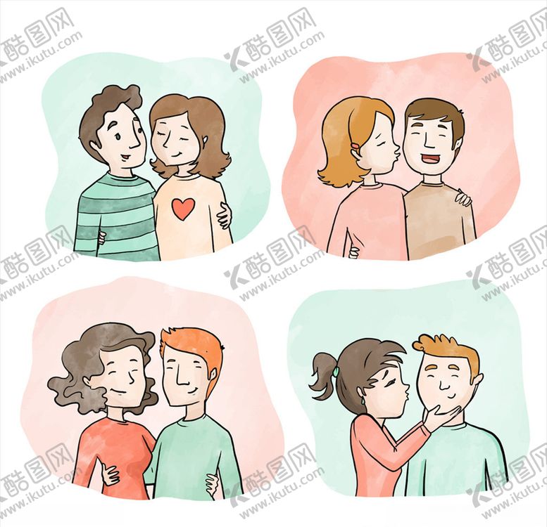 编号：26062207070135125186【酷图网】源文件下载-彩绘情侣半身像