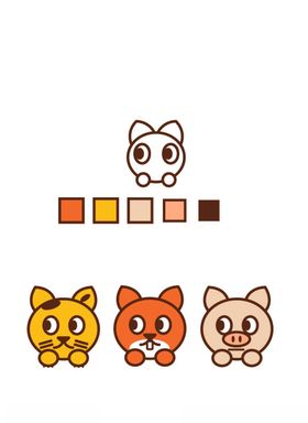 动物插画卡通猫