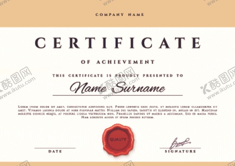 编号：26261309280518112556【酷图网】源文件下载-荣誉证书