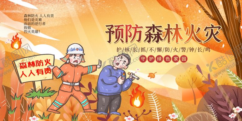 编号：37169210121245082296【酷图网】源文件下载-预防森林火灾社会海报公益素材