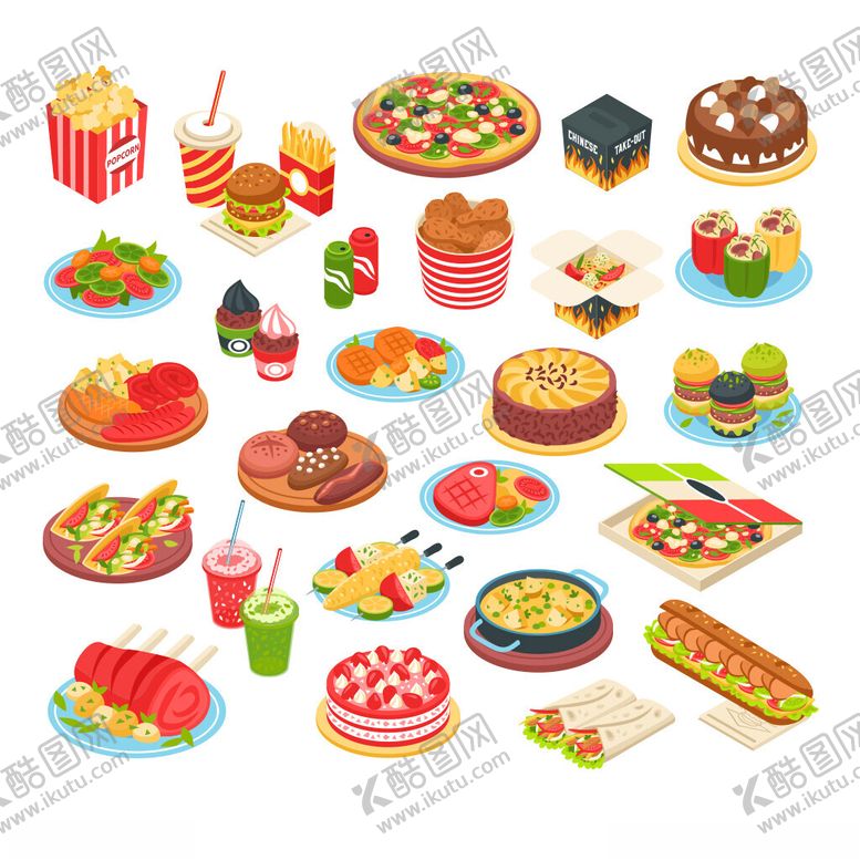 编号：66332704020236433024【酷图网】源文件下载-多样美味食品集合