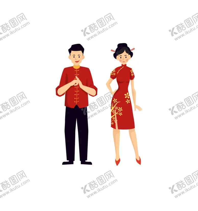 编号：10825312042246397659【酷图网】源文件下载-新年人物插画