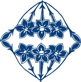 青花瓷图案艺术玻璃中国文化鸟设计纹