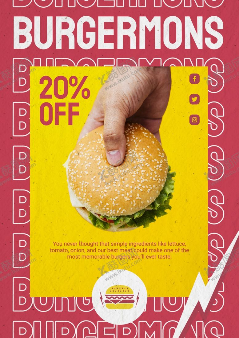 编号：38293010071542572856【酷图网】源文件下载-汉堡海报