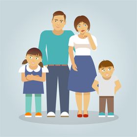 四口之家二孩亲情亲子