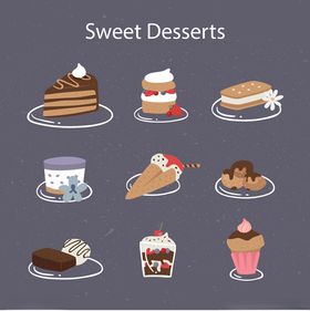 甜美多样的精致甜点集合