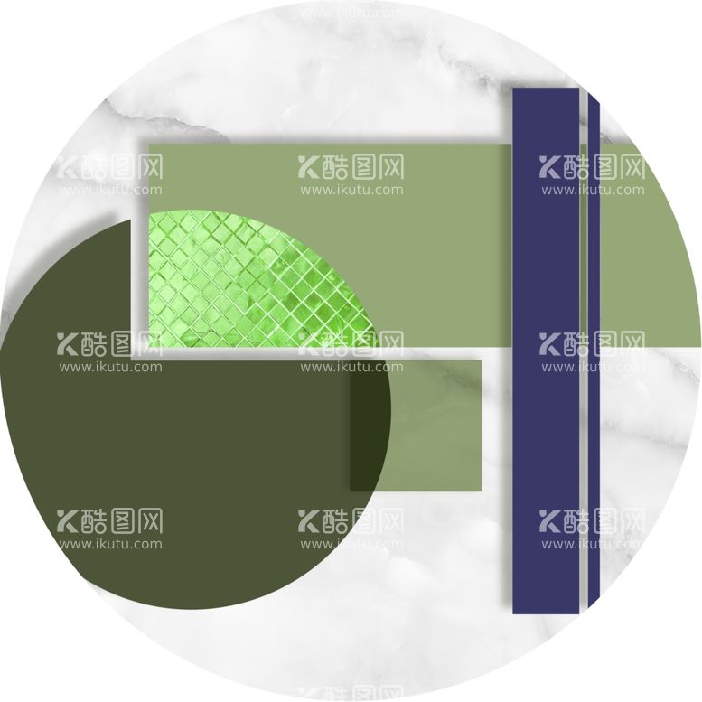 编号：23319711250940527533【酷图网】源文件下载-简约几何圆方块挂画装饰画