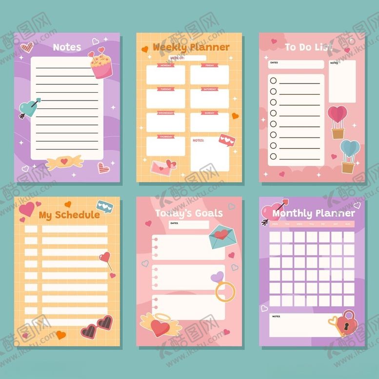 编号：46463011202055131305【酷图网】源文件下载-可爱风便签纸模板集合