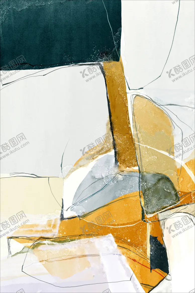 编号：45800209142342508352【酷图网】源文件下载-现代北欧抽象玄关画