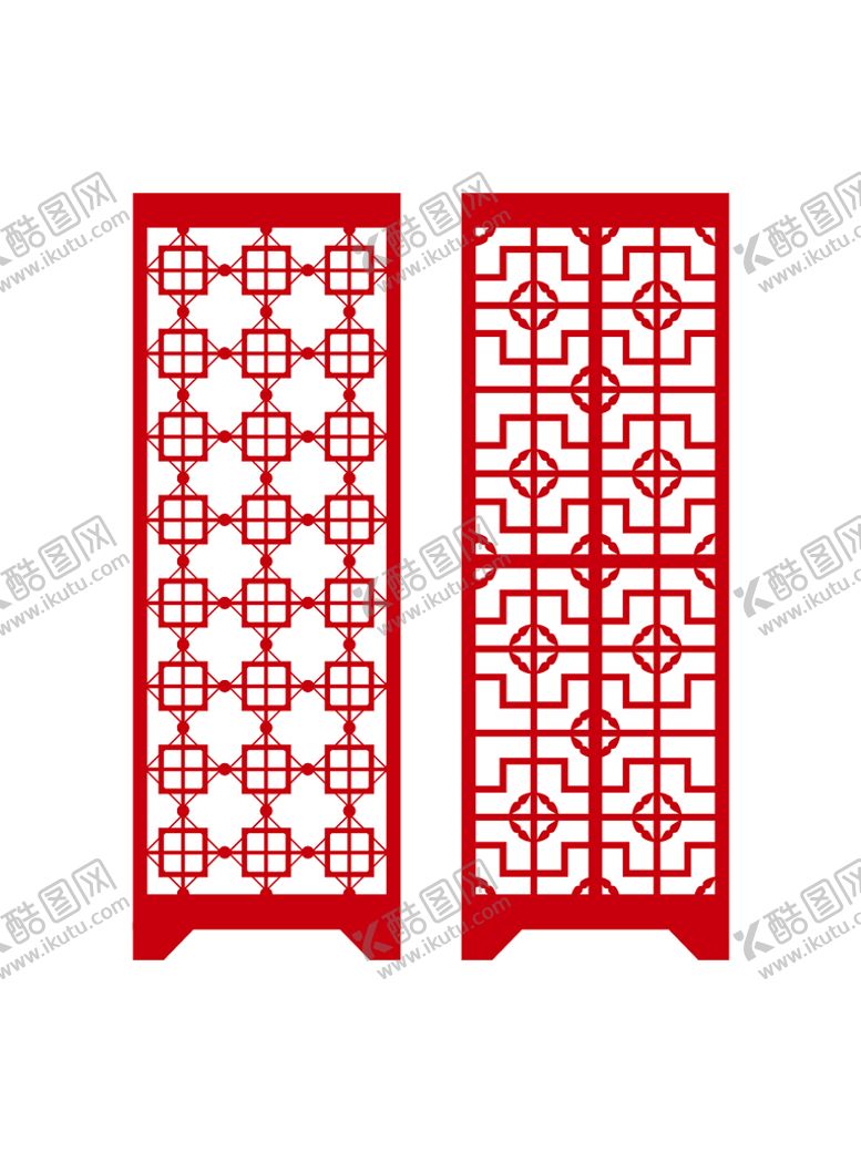 编号：69015410042021487890【酷图网】源文件下载-中式仿古雕花矢量图镂空木雕