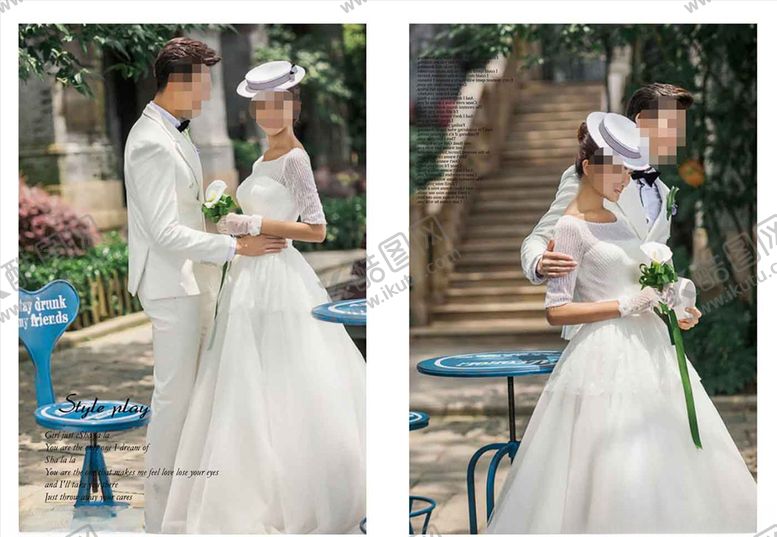 编号：42351305031323596150【酷图网】源文件下载-韩国风影楼婚相册模板之游园梦中