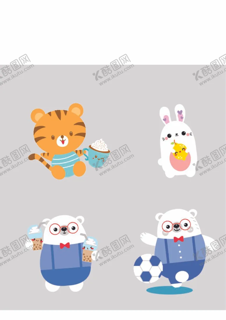 编号：26405909251938351976【酷图网】源文件下载-可爱卡通动物