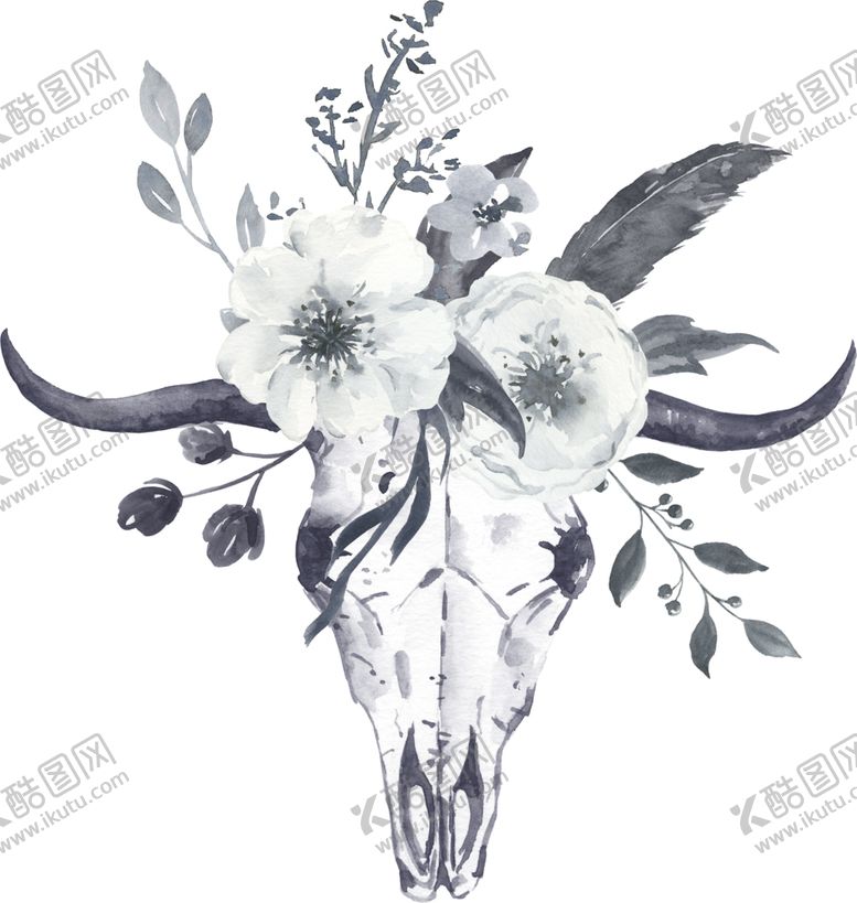 编号：45477805190143453238【酷图网】源文件下载-水彩花朵装饰图案