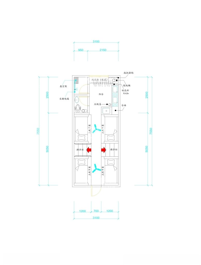 编号：31031301250720503220【酷图网】源文件下载-高校女生宿舍平面图