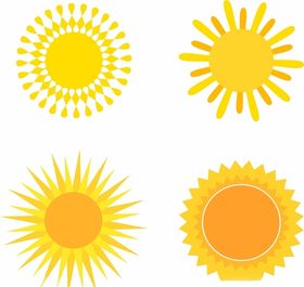 手绘太阳矢量