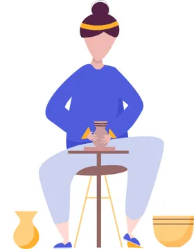 制作陶器diy手工艺卡通人物