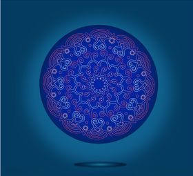AI插画渐变万花筒球体