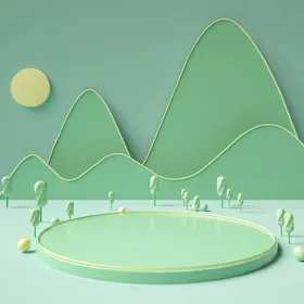 立体展台 C4D电商海报 台子